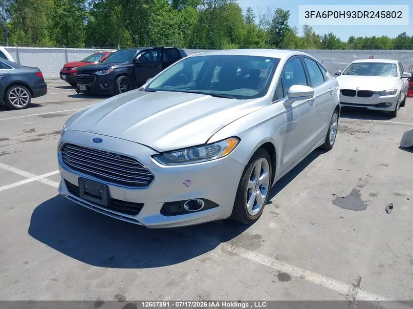 2013 Ford Fusion Se VIN: 3FA6P0H93DR245802 Lot: 12607891