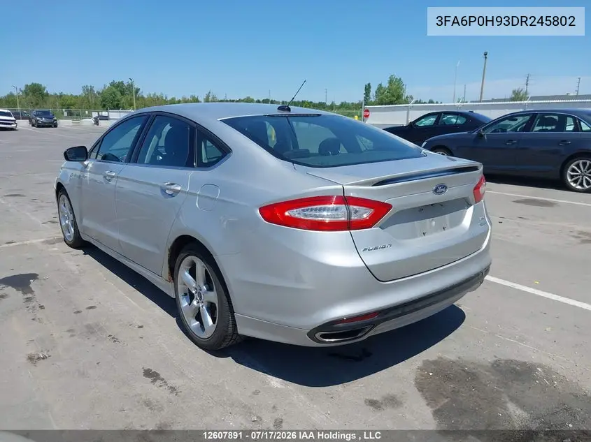 2013 Ford Fusion Se VIN: 3FA6P0H93DR245802 Lot: 12607891