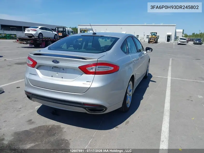 2013 Ford Fusion Se VIN: 3FA6P0H93DR245802 Lot: 12607891