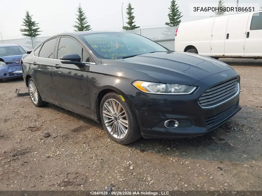2013 Ford Fusion Se VIN: 3FA6P0H98DR186651 Lot: 12641628