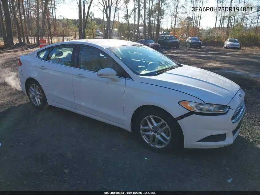 3FA6P0H73DR194851 2013 Ford Fusion Se