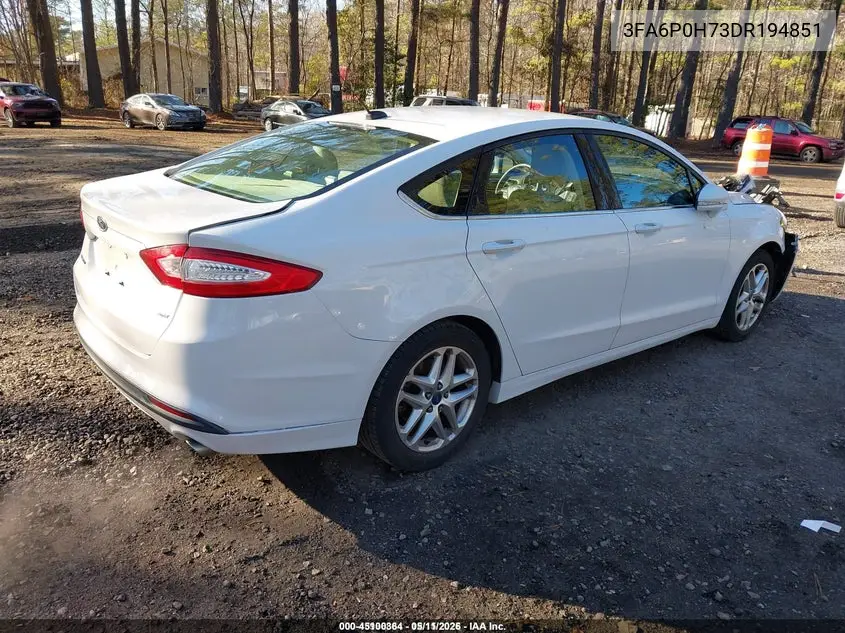 3FA6P0H73DR194851 2013 Ford Fusion Se