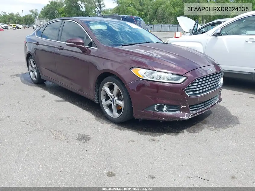2013 Ford Fusion Se VIN: 3FA6P0HRXDR324335 Lot: 45222443