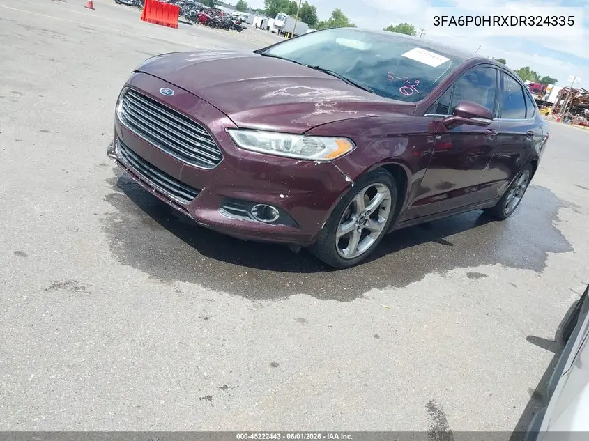 2013 Ford Fusion Se VIN: 3FA6P0HRXDR324335 Lot: 45222443