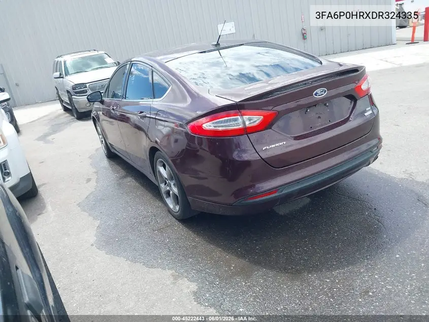 2013 Ford Fusion Se VIN: 3FA6P0HRXDR324335 Lot: 45222443