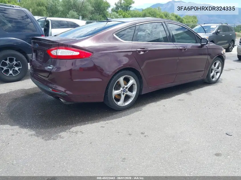 2013 Ford Fusion Se VIN: 3FA6P0HRXDR324335 Lot: 45222443