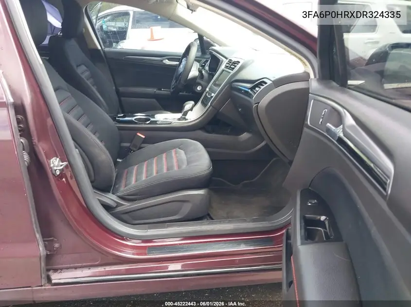 2013 Ford Fusion Se VIN: 3FA6P0HRXDR324335 Lot: 45222443