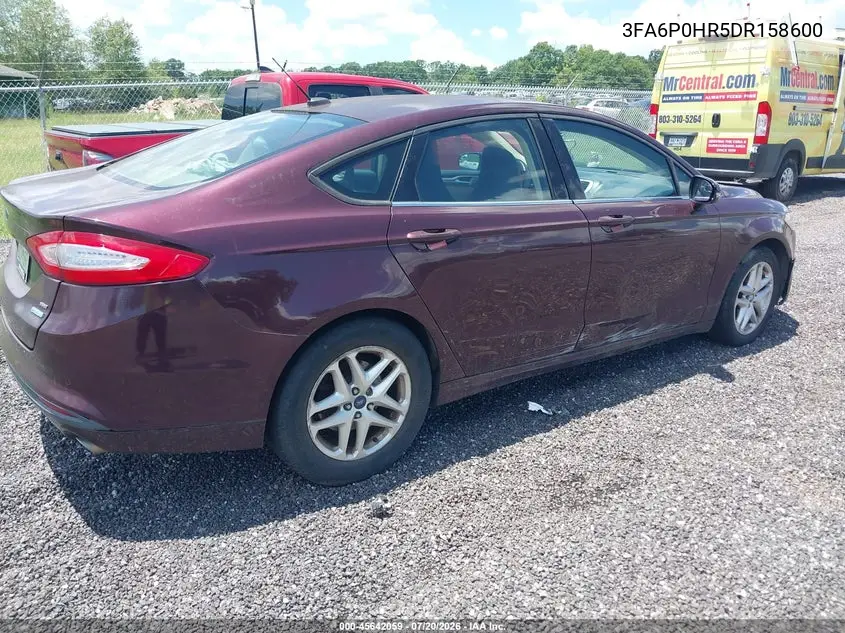 2013 Ford Fusion Se VIN: 3FA6P0HR5DR158600 Lot: 45642059