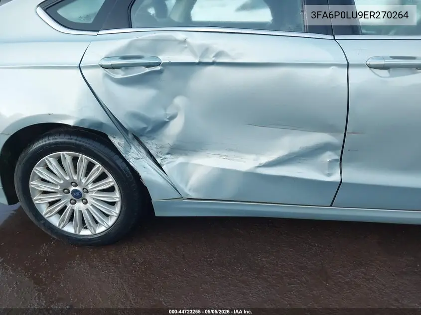 3FA6P0LU9ER270264 2014 Ford Fusion Hybrid Se
