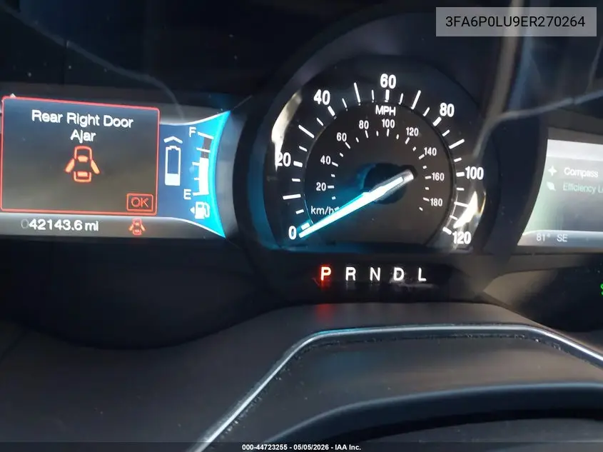 3FA6P0LU9ER270264 2014 Ford Fusion Hybrid Se