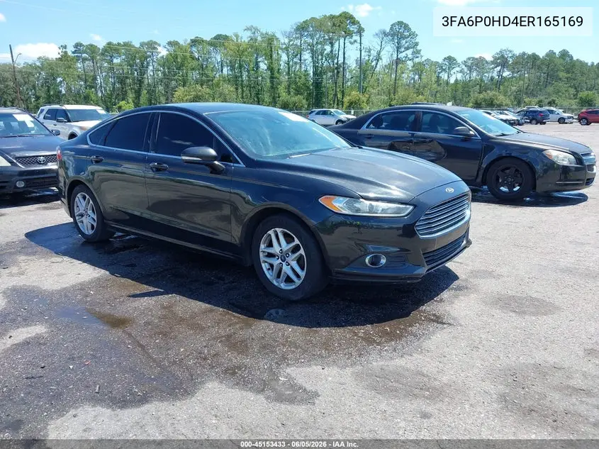 2014 Ford Fusion Se VIN: 3FA6P0HD4ER165169 Lot: 45153433