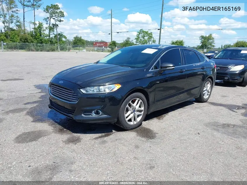 2014 Ford Fusion Se VIN: 3FA6P0HD4ER165169 Lot: 45153433