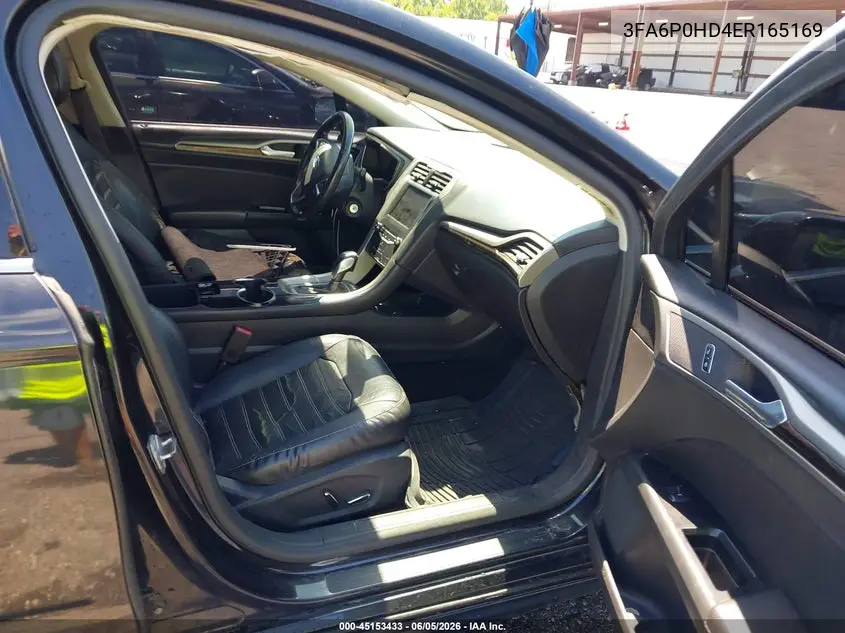 2014 Ford Fusion Se VIN: 3FA6P0HD4ER165169 Lot: 45153433