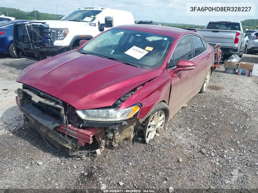 2014 Ford Fusion Se VIN: 3FA6P0HD8ER328227 Lot: 45263611