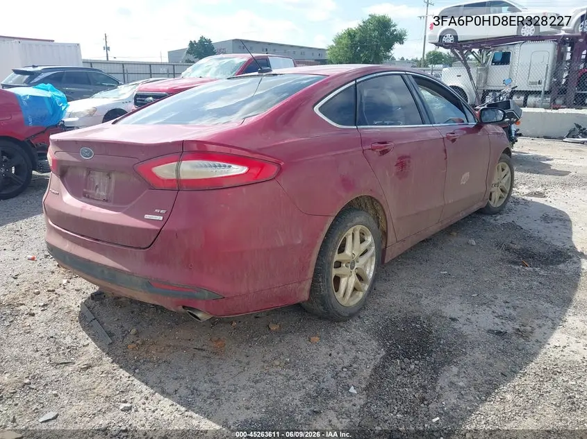 2014 Ford Fusion Se VIN: 3FA6P0HD8ER328227 Lot: 45263611