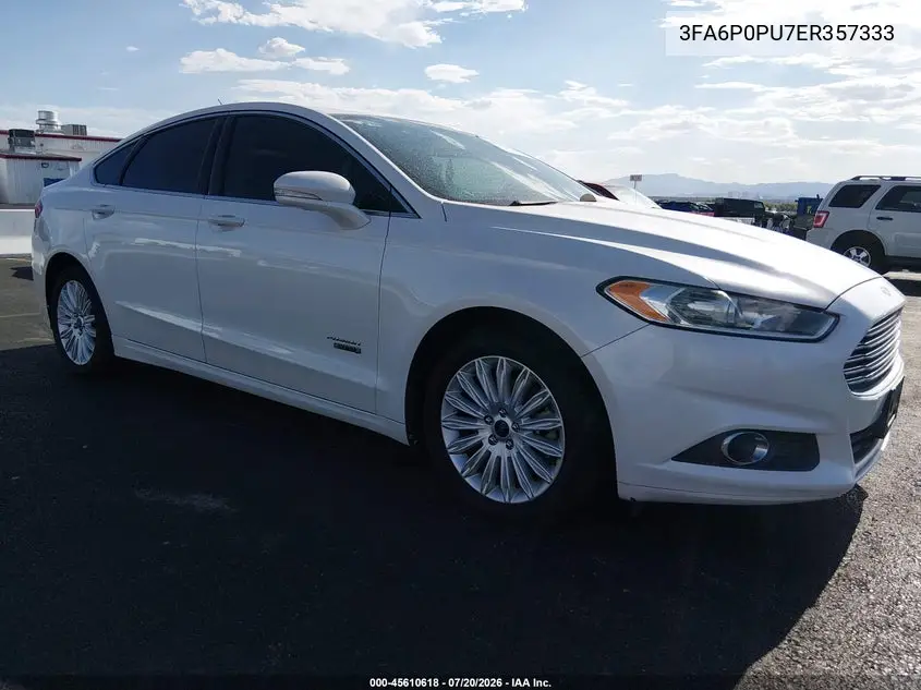 2014 Ford Fusion Energi Se Luxury VIN: 3FA6P0PU7ER357333 Lot: 45610618