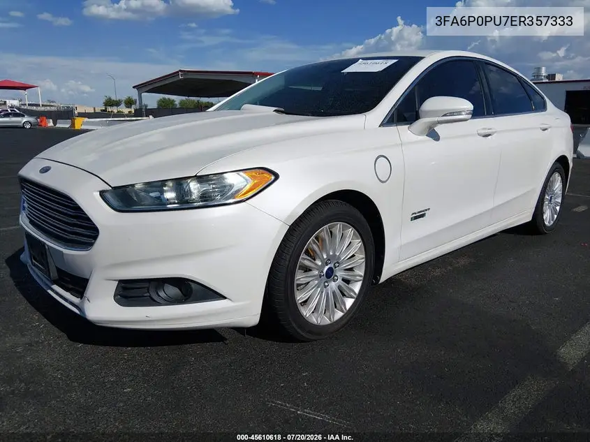 2014 Ford Fusion Energi Se Luxury VIN: 3FA6P0PU7ER357333 Lot: 45610618