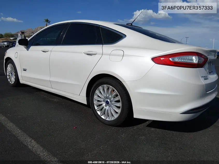 2014 Ford Fusion Energi Se Luxury VIN: 3FA6P0PU7ER357333 Lot: 45610618
