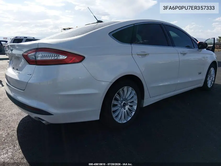 2014 Ford Fusion Energi Se Luxury VIN: 3FA6P0PU7ER357333 Lot: 45610618