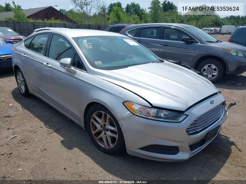 2014 Ford Fusion Se VIN: 1FA6P0H74E5353624 Lot: 45642131