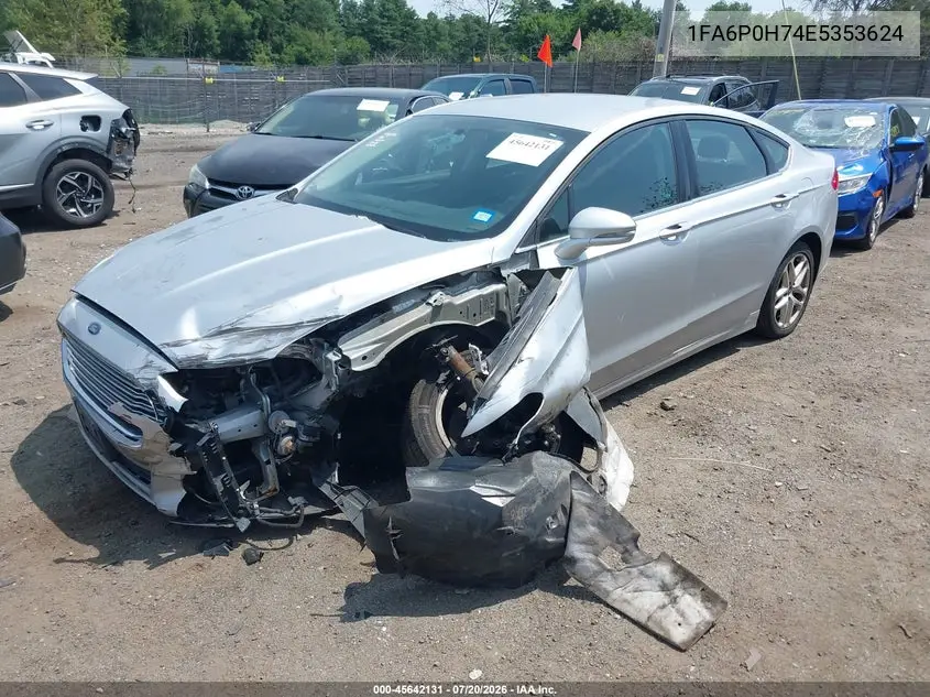 2014 Ford Fusion Se VIN: 1FA6P0H74E5353624 Lot: 45642131
