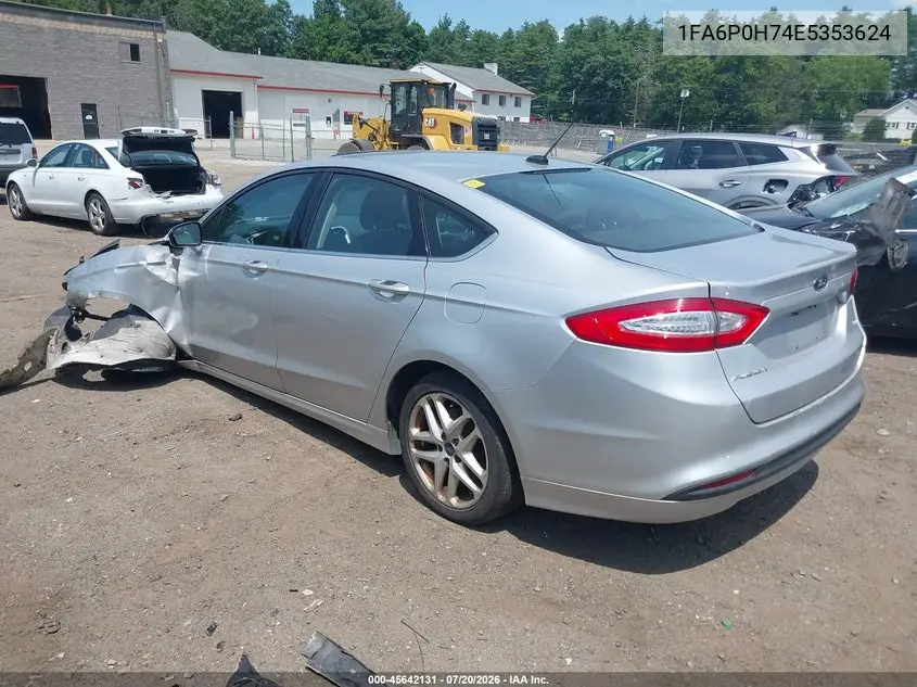 2014 Ford Fusion Se VIN: 1FA6P0H74E5353624 Lot: 45642131