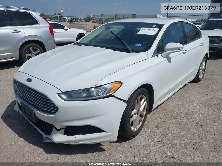 2014 Ford Fusion Se VIN: 3FA6P0H70ER213079 Lot: 45645632