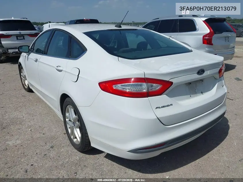 2014 Ford Fusion Se VIN: 3FA6P0H70ER213079 Lot: 45645632