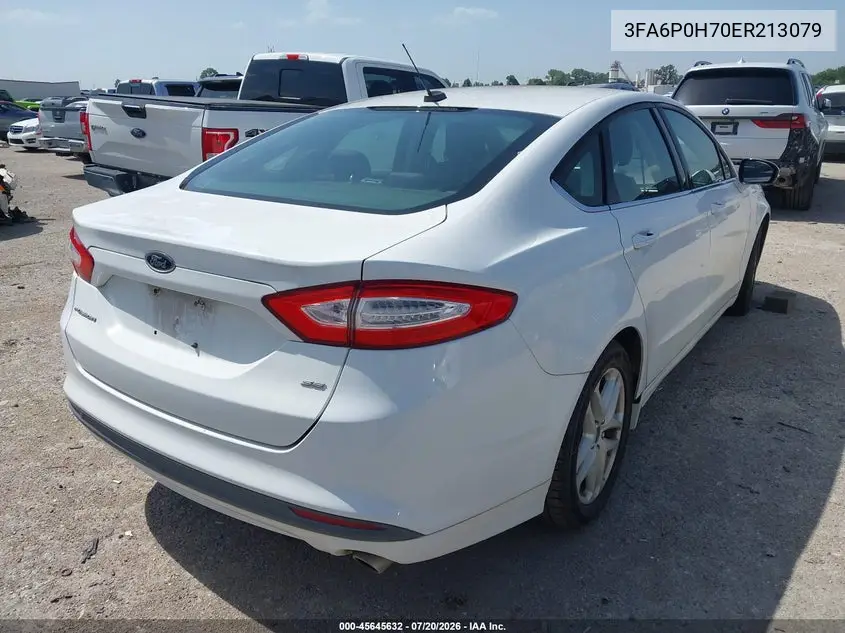 2014 Ford Fusion Se VIN: 3FA6P0H70ER213079 Lot: 45645632
