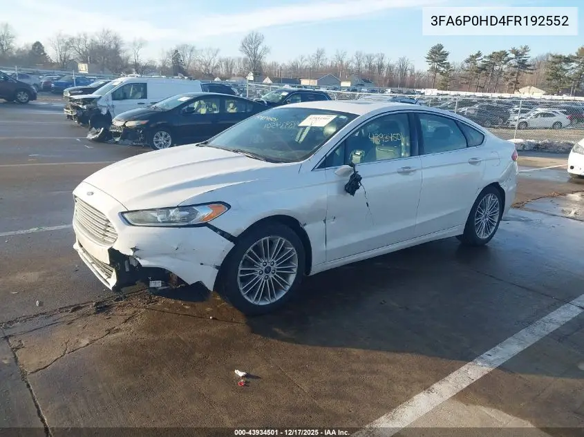 3FA6P0HD4FR192552 2015 Ford Fusion Se
