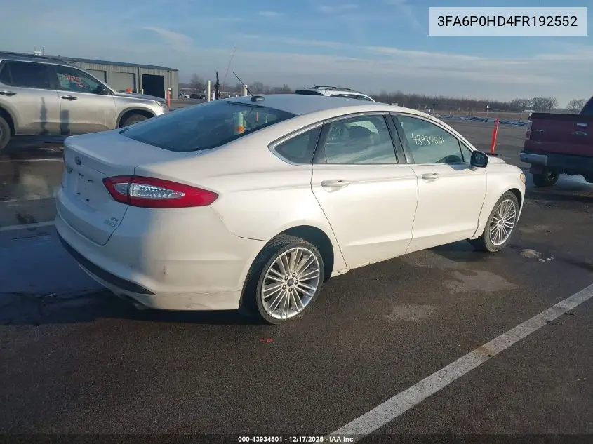 3FA6P0HD4FR192552 2015 Ford Fusion Se