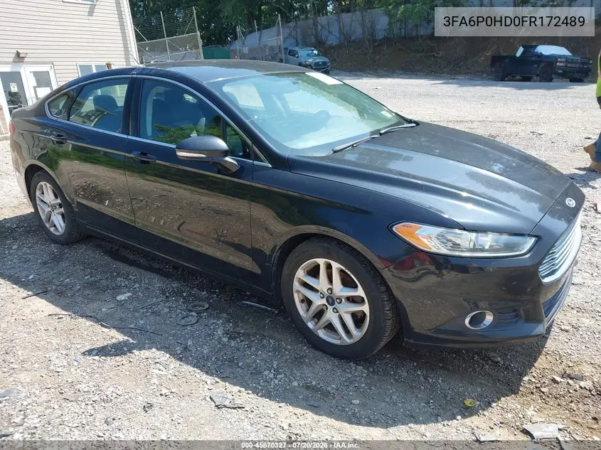 2015 Ford Fusion Se VIN: 3FA6P0HD0FR172489 Lot: 45670327