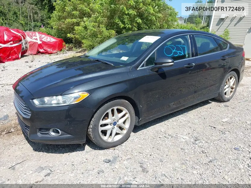 2015 Ford Fusion Se VIN: 3FA6P0HD0FR172489 Lot: 45670327