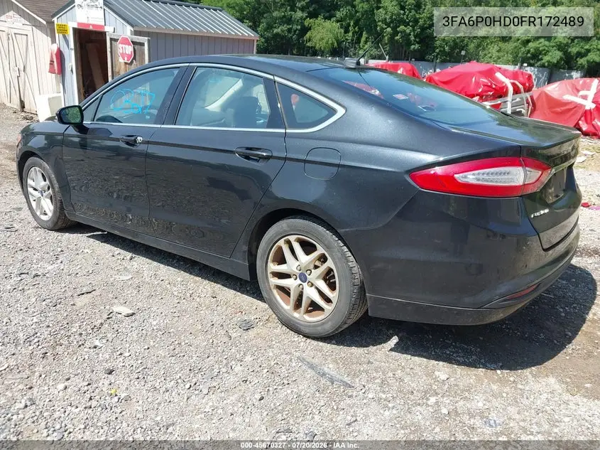 2015 Ford Fusion Se VIN: 3FA6P0HD0FR172489 Lot: 45670327