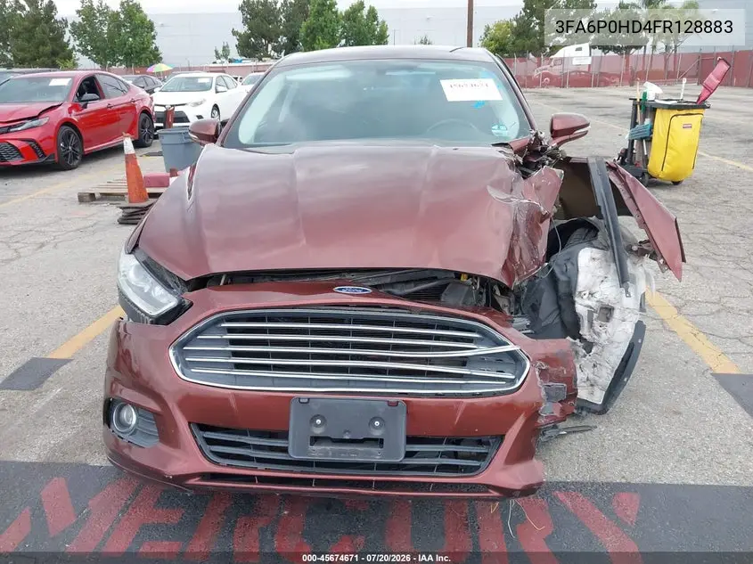 2015 Ford Fusion Se VIN: 3FA6P0HD4FR128883 Lot: 45674671