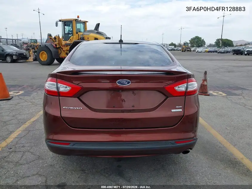 2015 Ford Fusion Se VIN: 3FA6P0HD4FR128883 Lot: 45674671