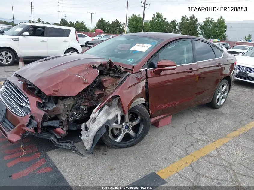 2015 Ford Fusion Se VIN: 3FA6P0HD4FR128883 Lot: 45674671