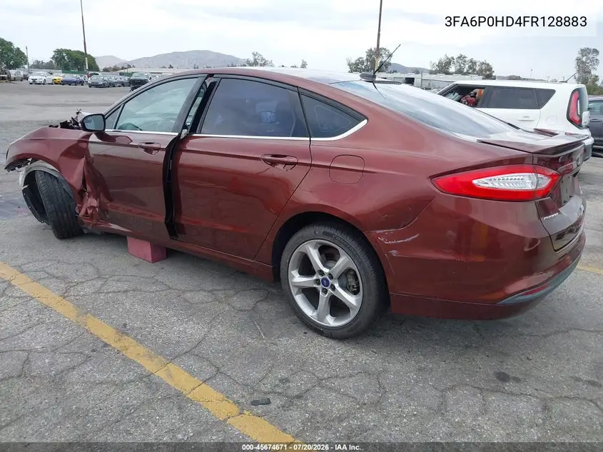 2015 Ford Fusion Se VIN: 3FA6P0HD4FR128883 Lot: 45674671