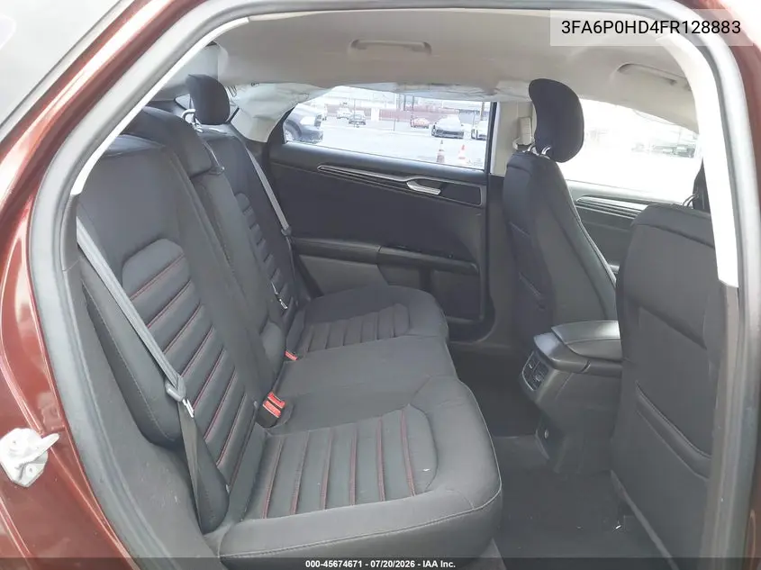 2015 Ford Fusion Se VIN: 3FA6P0HD4FR128883 Lot: 45674671