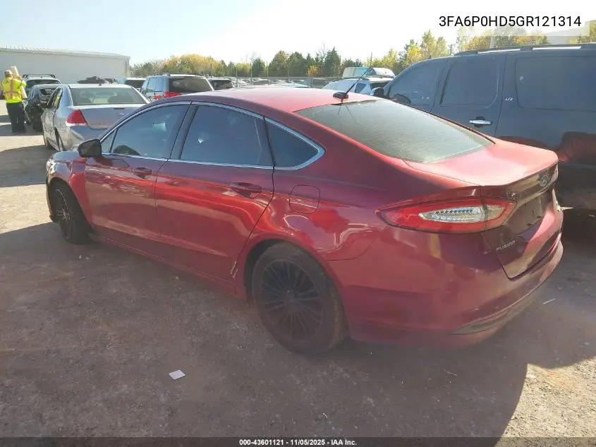 3FA6P0HD5GR121314 2016 Ford Fusion Se