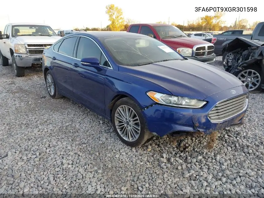 3FA6P0T9XGR301598 2016 Ford Fusion Se