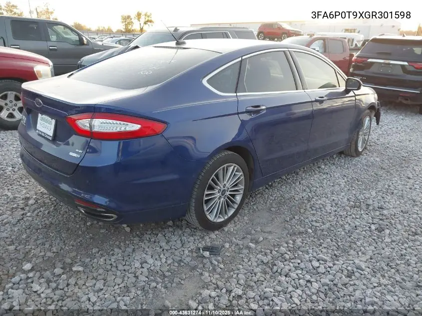 3FA6P0T9XGR301598 2016 Ford Fusion Se