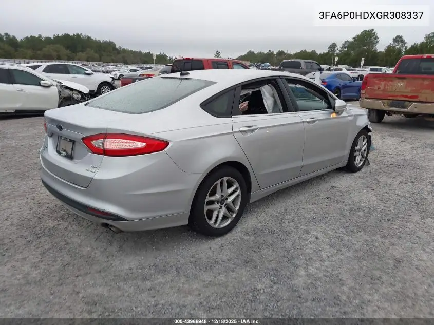3FA6P0HDXGR308337 2016 Ford Fusion Se
