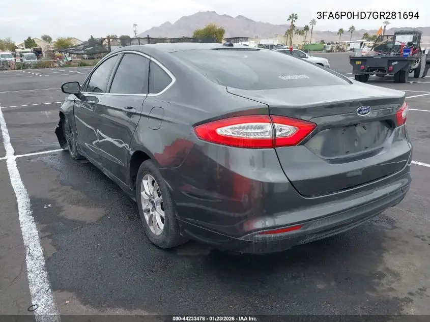 3FA6P0HD7GR281694 2016 Ford Fusion Se