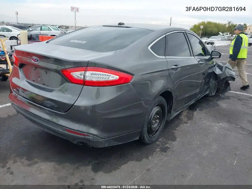3FA6P0HD7GR281694 2016 Ford Fusion Se