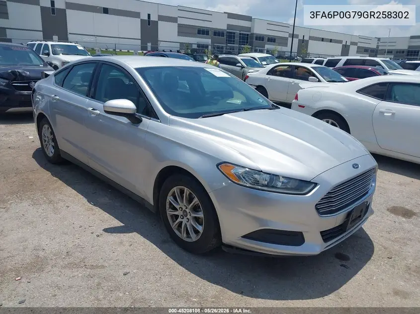 2016 Ford Fusion S VIN: 3FA6P0G79GR258302 Lot: 45208108