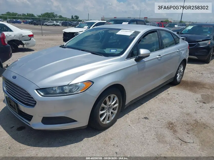 2016 Ford Fusion S VIN: 3FA6P0G79GR258302 Lot: 45208108