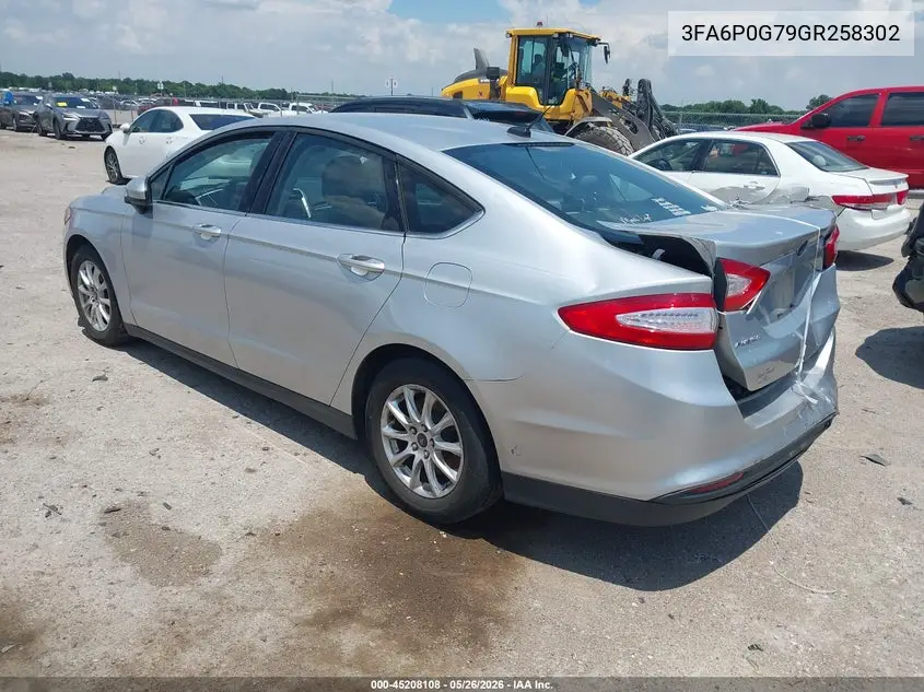 2016 Ford Fusion S VIN: 3FA6P0G79GR258302 Lot: 45208108