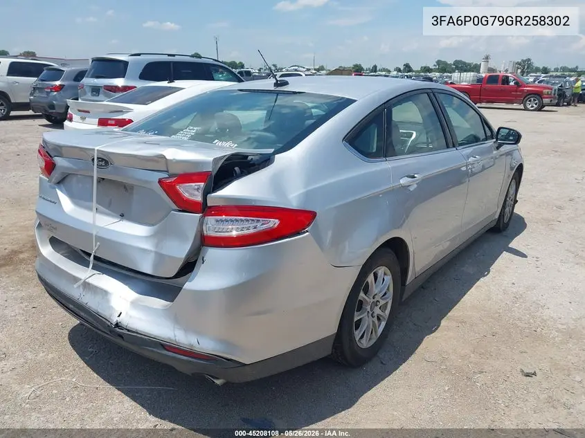 2016 Ford Fusion S VIN: 3FA6P0G79GR258302 Lot: 45208108
