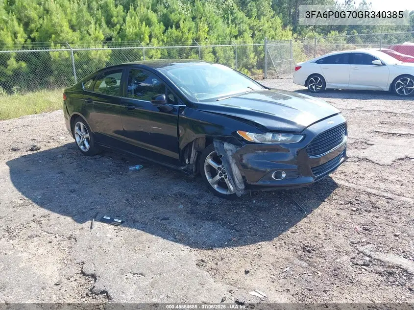 2016 Ford Fusion S VIN: 3FA6P0G70GR340385 Lot: 45554685